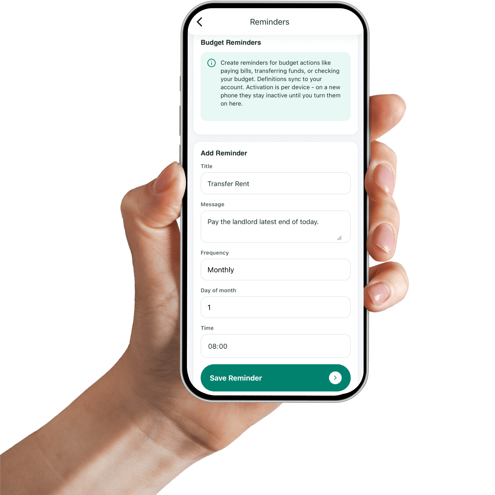 Budget Notes Feature of the budget notes on the app